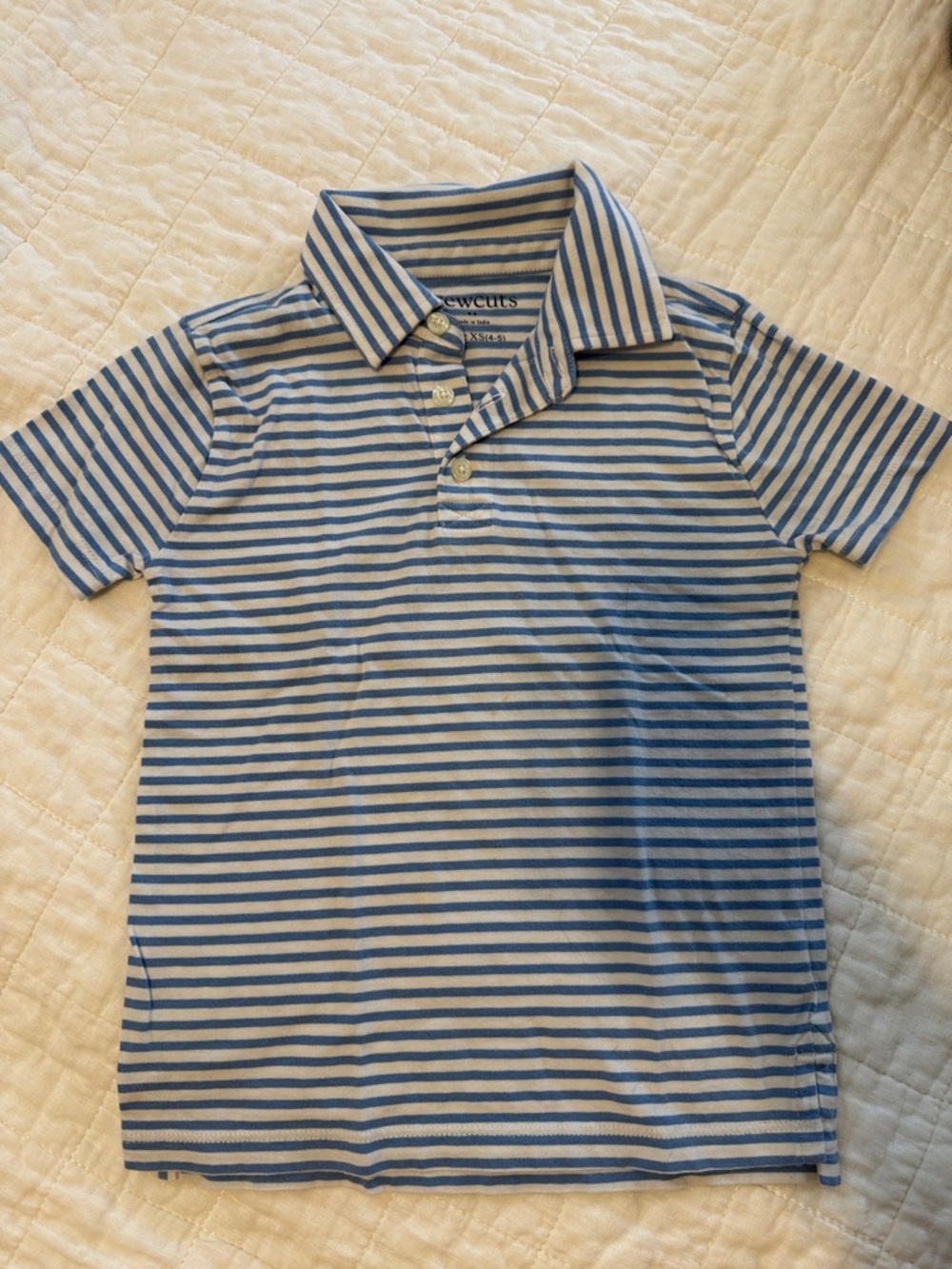 Crewcuts Light Blue and White Striped Polo